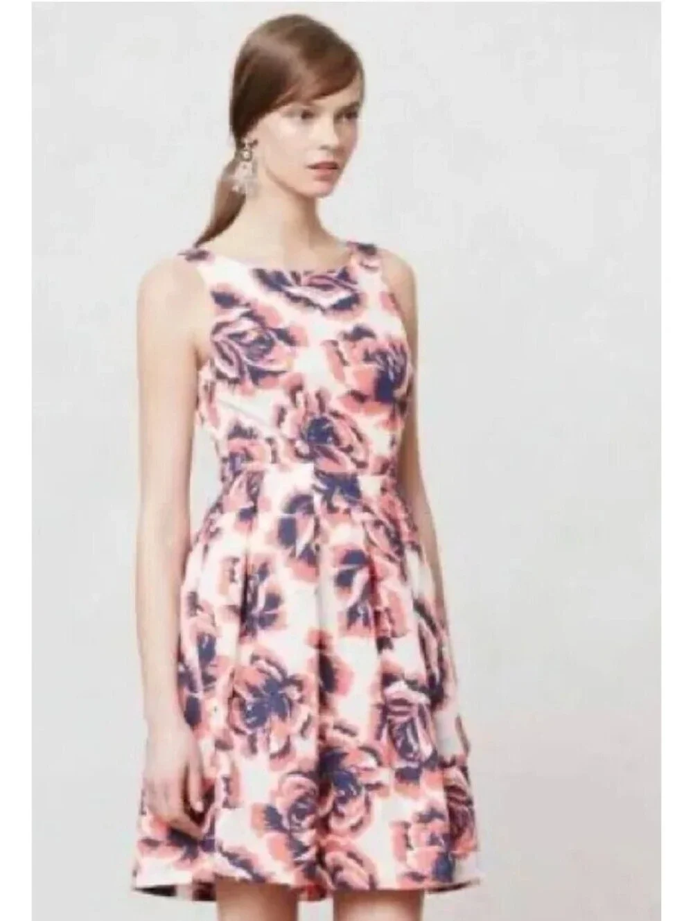 Anthropologie Porridge Size 4 Rosebloom Burnout Dress Floral